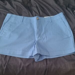 LOFT Blue Casual Cotton-Blend Shorts